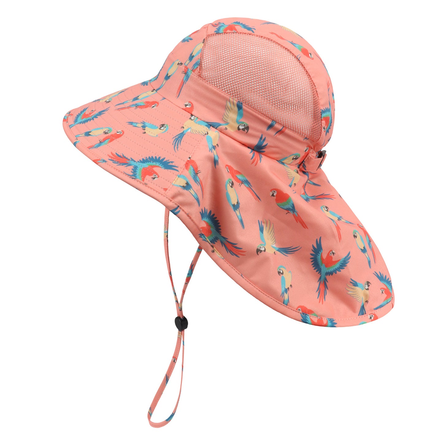 Children's Big Eaves Animal Printing Air-permeable Beachwear Neck Protection Bucket Hat Quick-drying Shawl Hat