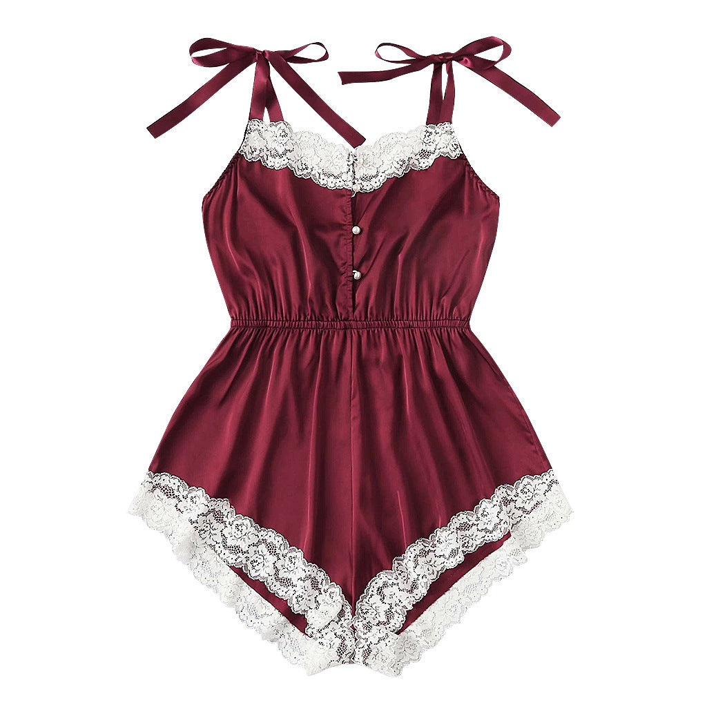 Pearl Button Underwear Nightdress Home Wear