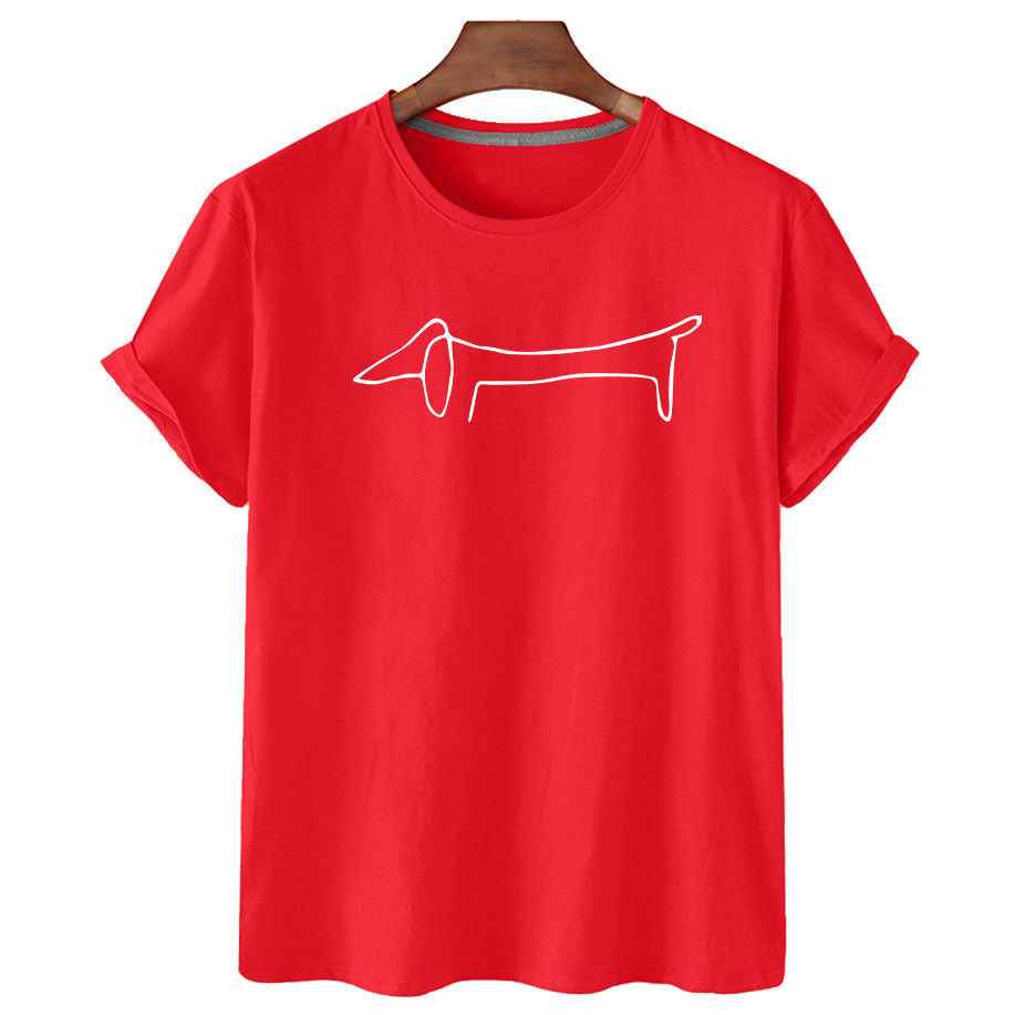 Women's Dachshund Print Short Sleeve T-Shirt