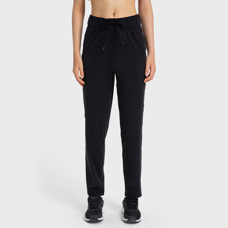 Drawstring Loose Elastic Straight-leg Pants Women