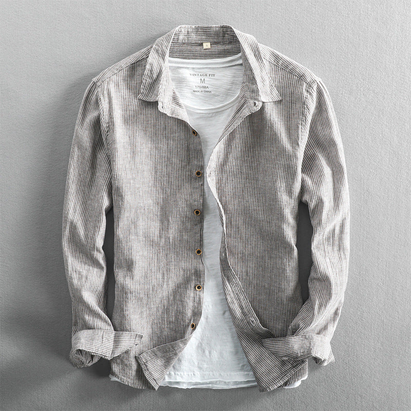 Men's Casual Long Linen Sleeves Shirt