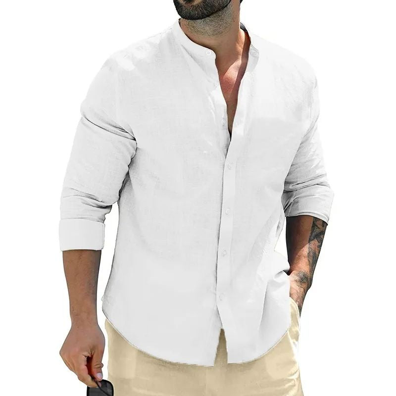 Autumn Mens Long Sleeve Shirts Cotton Business  Men