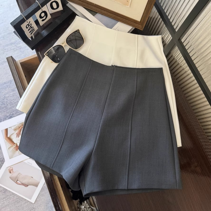 Casual Pants Minimalist Gray Suit Shorts