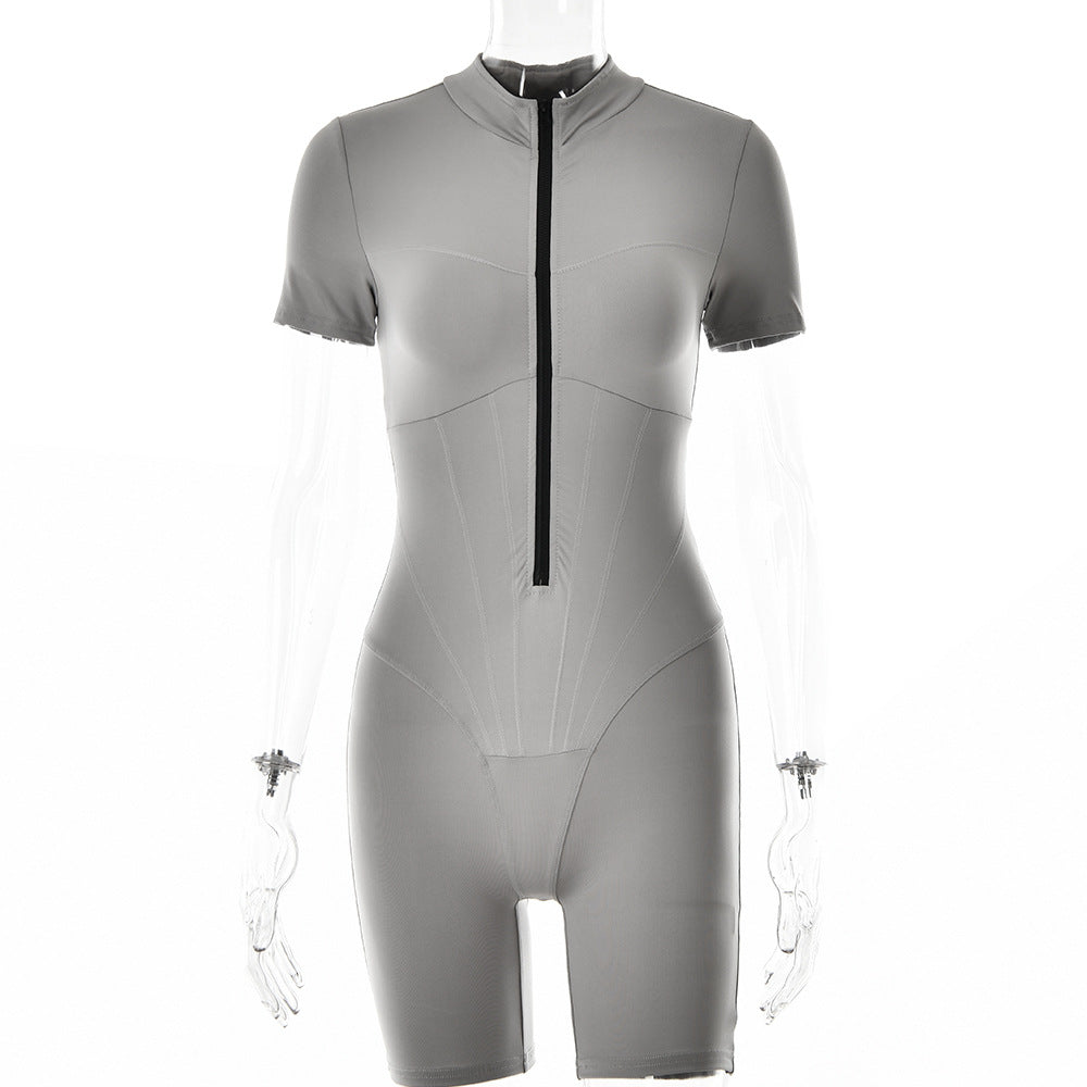 Women's Sexy Tight-fitting Striped Bodysuit With Bottom