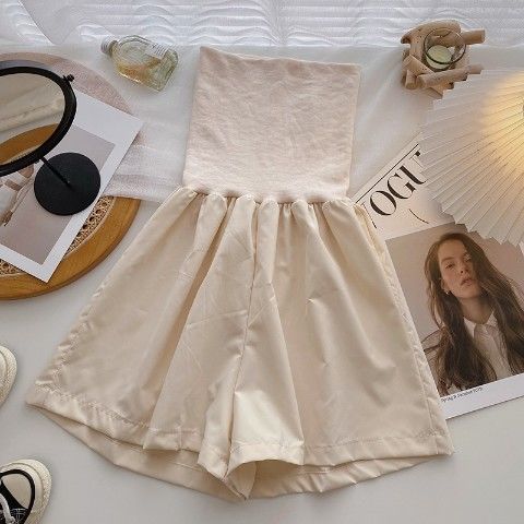 Womens Stylish High-waisted Wide-leg Shorts