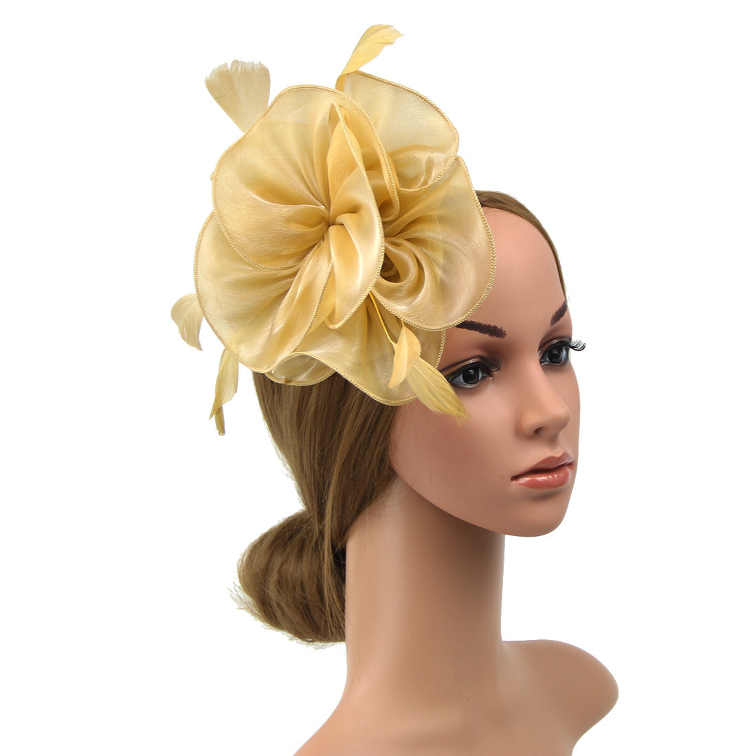 Organza Top Hat Headwear Performance Feather Hair Band