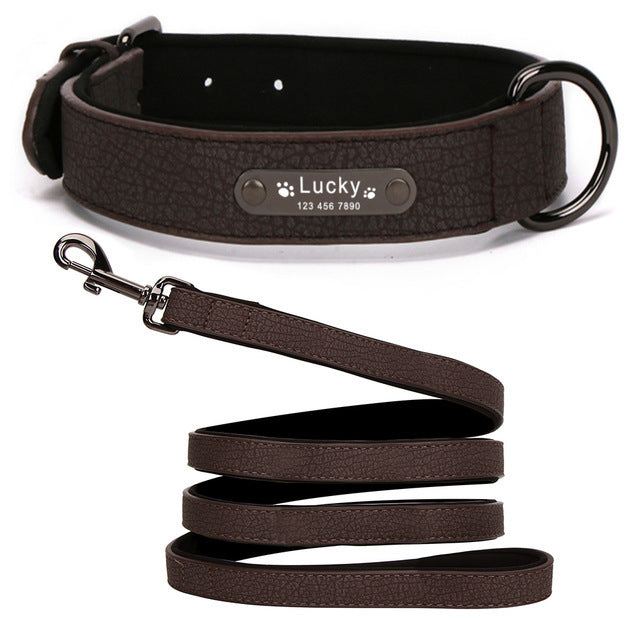 Soft Leather Dog Collar Collar For Large Dogs