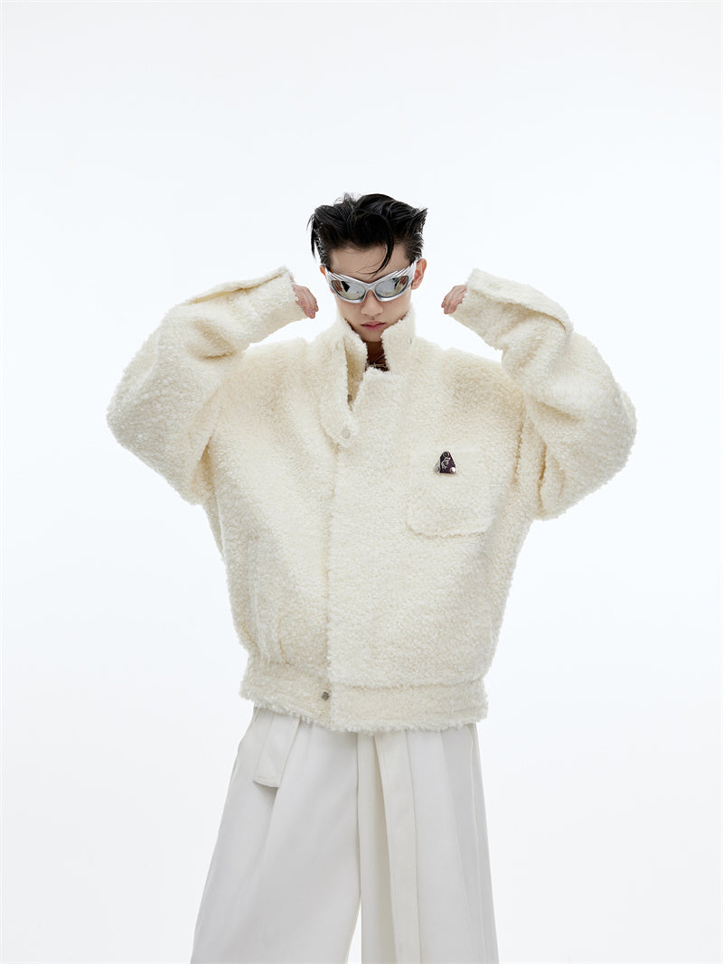 Men's Woolen Silhouette Cropped Jacket