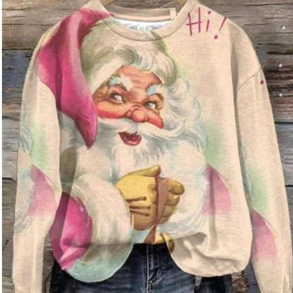Efterår Vinter Sweater Trykt Rundhals Bluse Topp