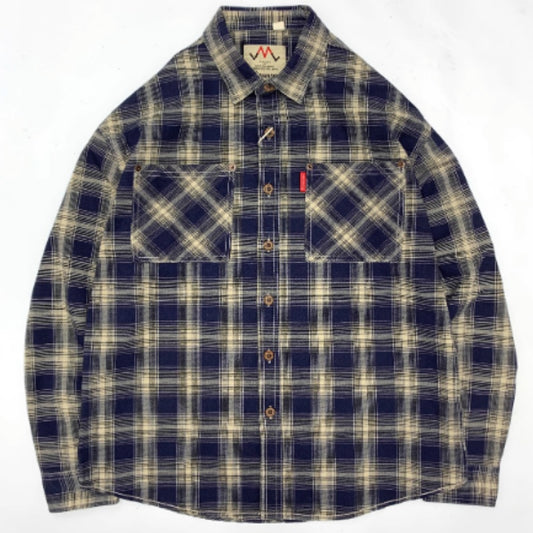 Retro All-cotton Plaid Men's College Loose Casual Long-sleeved Shirt