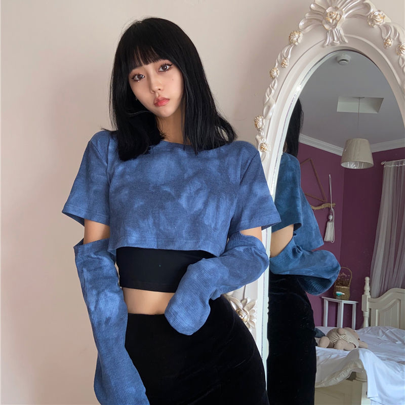 New Tie Dyed Women's Short Bottoming Shirt