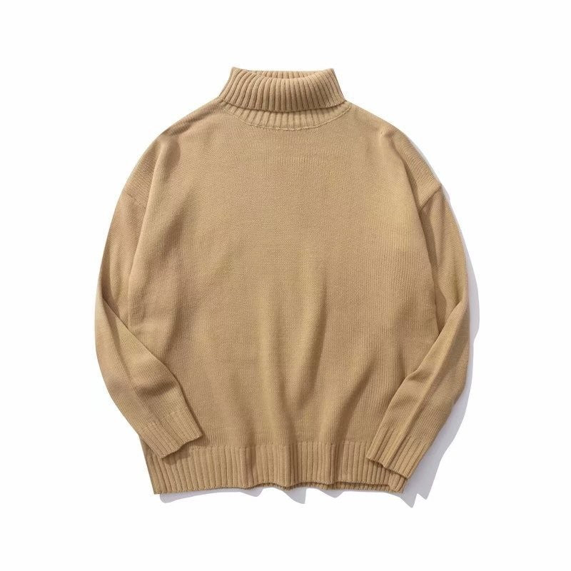 Enkel ny alsidig Turtleneck-sweater til par retro efterår og vinter ny