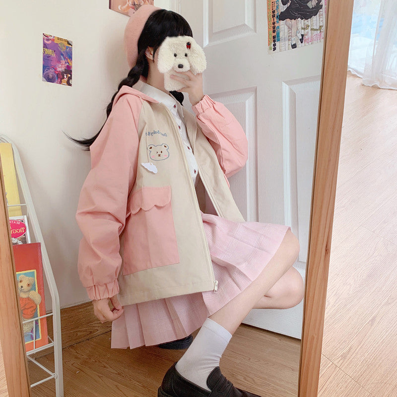 Girl's Spring And Autumn Baseball Jacket