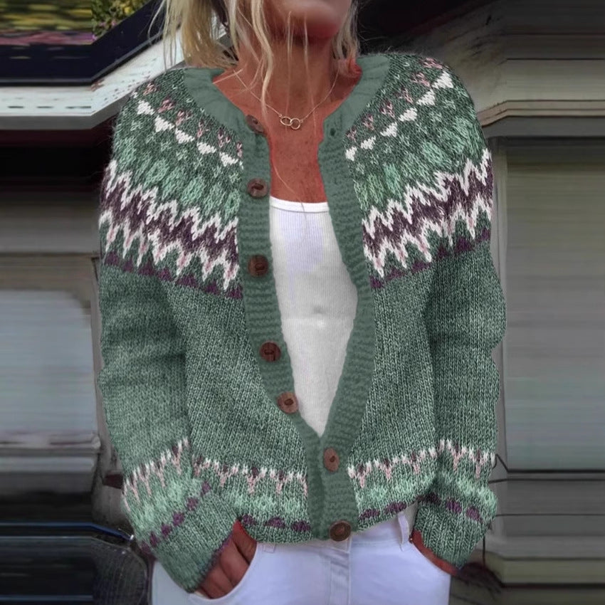 Women's Simple All-match 3D Digital Pattern Printed Sweater