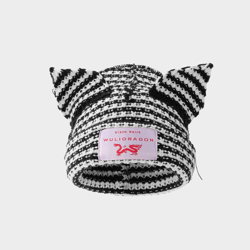 Woolen Cap Warm Ear Protection Cute Lady