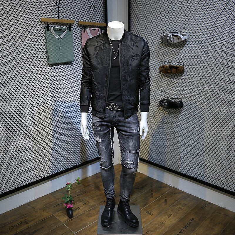 Slim Fit Baseball Collar Jacket Short Personality