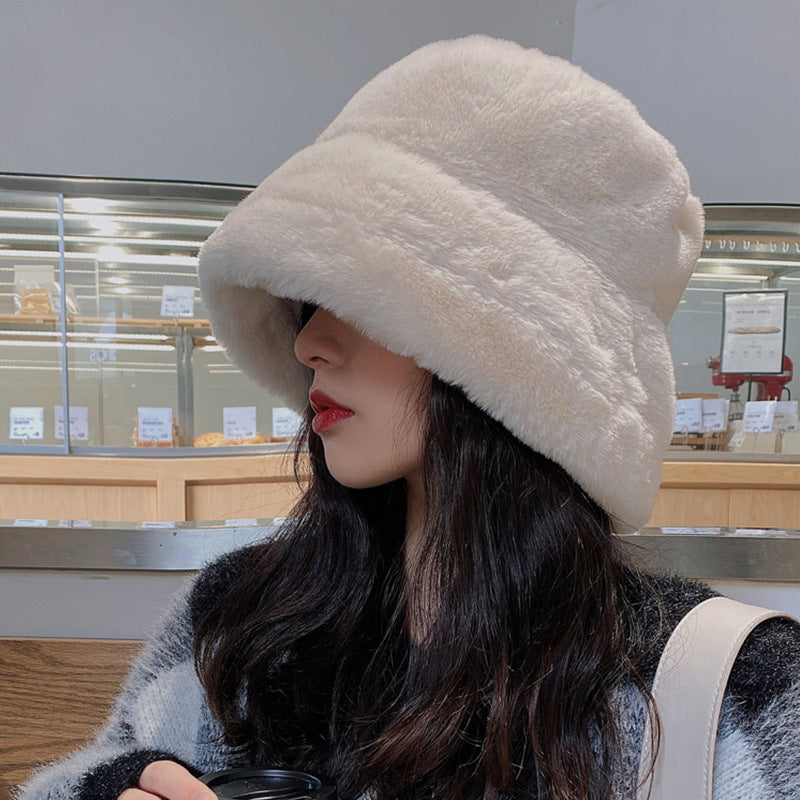 Women's All-match Cold Protection Warm Fisherman Hat Plush Basin Hat