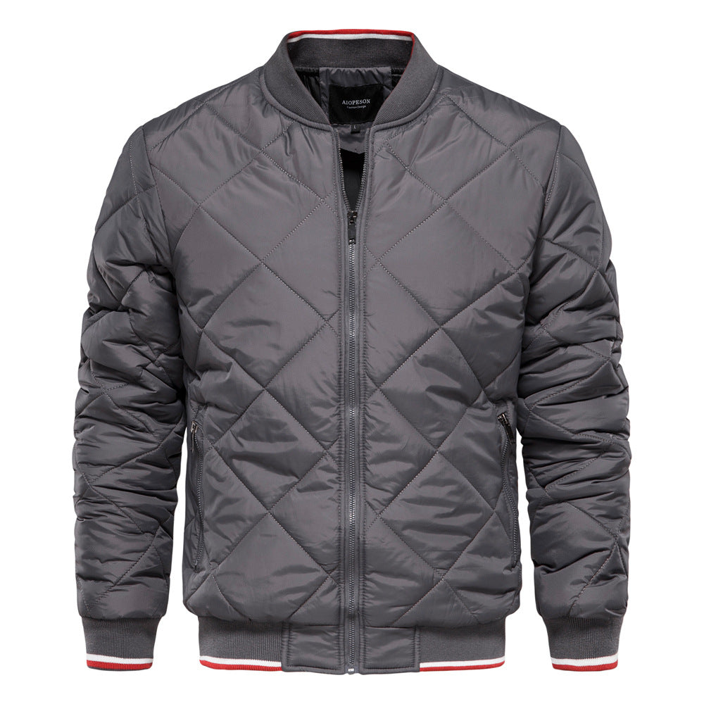 Men's Stand Collar Cotton-padded Jacket Solid Color Casual Cotton-padded Jacket