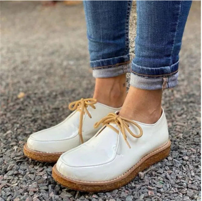 Pure Color Round Toe Pure Color Casual Platform Shoes