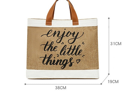 Splicing Travel Straw Weaving Large Capacity Leisure Female Characters
