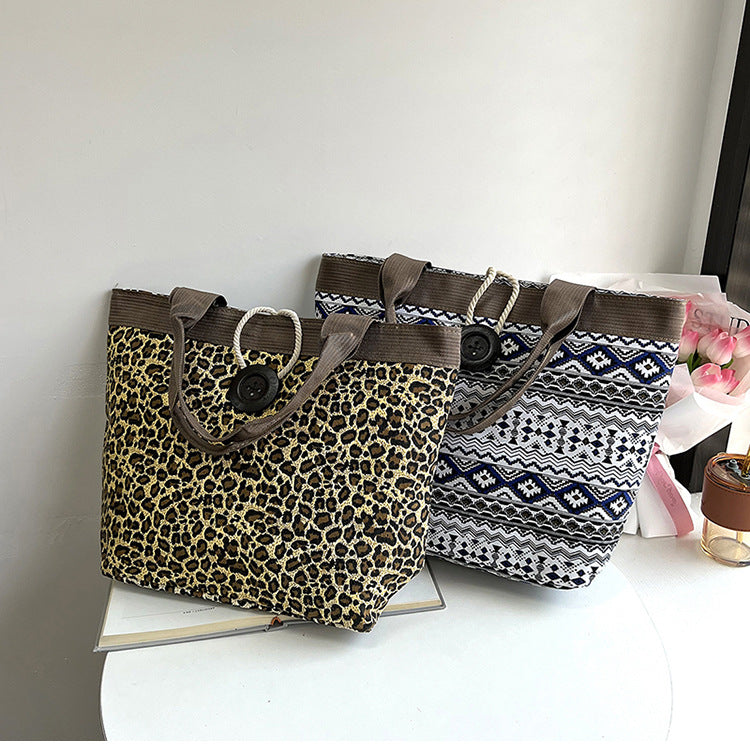 Ethnic Style Large Bag Fashion Simple Large Capacity Tote