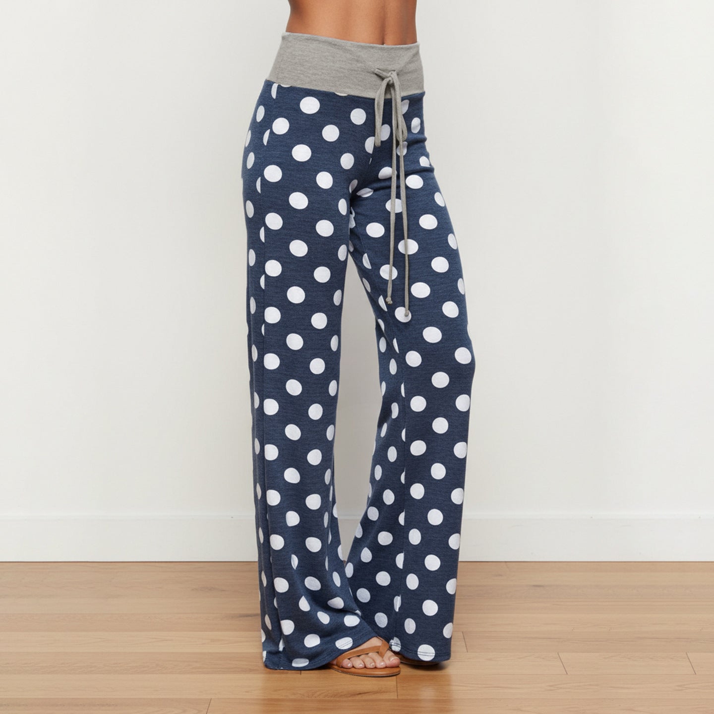 American-style Relaxed-fit Casual Pants With A Polka-dot Print