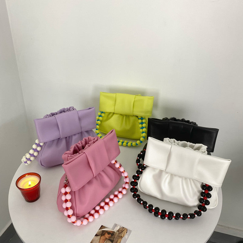 Design Pleated Pearl Women's Bag