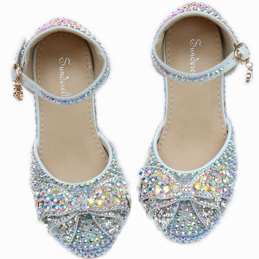 Little Girl Princess Crystal Shoes Flash Host Catwalk Shoes