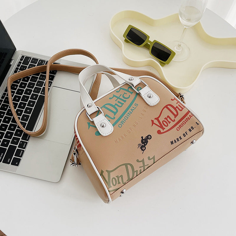 Fashion Letter Leather Messenger Bag Girl