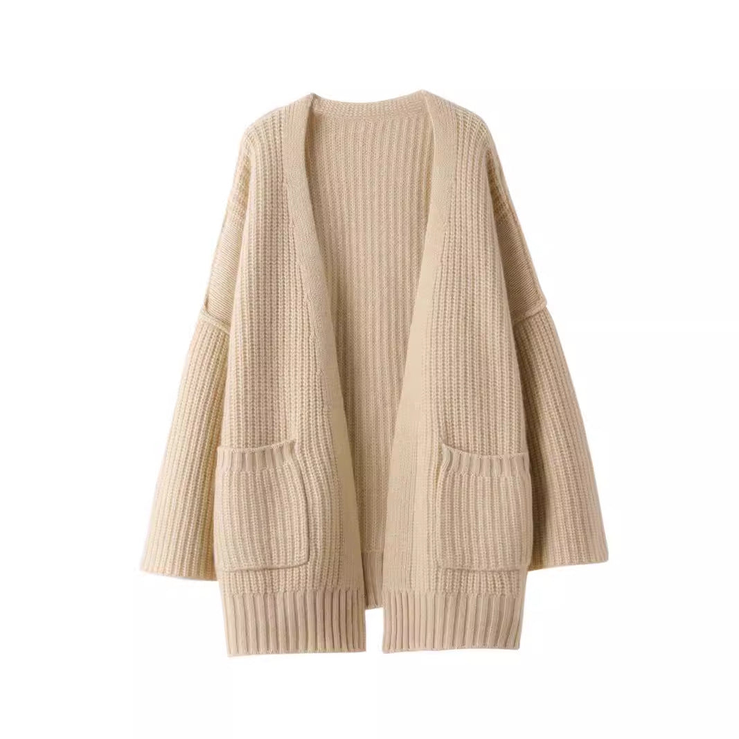 Loose Design Coarse Yarn Knitted Coat