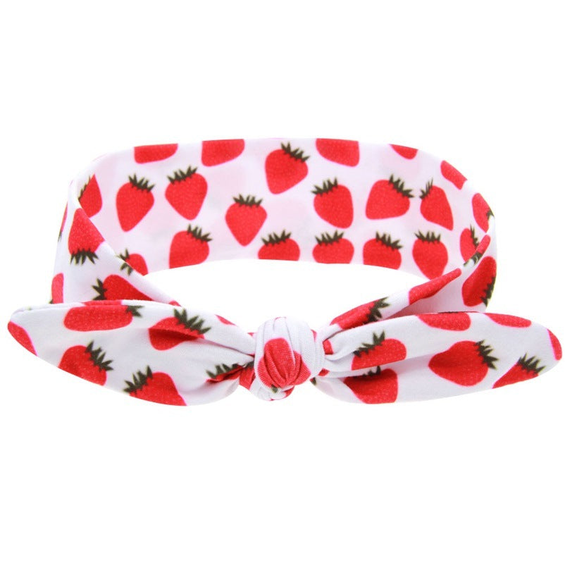 New Printed Children Diy Rabbit Ear Headband Parent-Child Suit