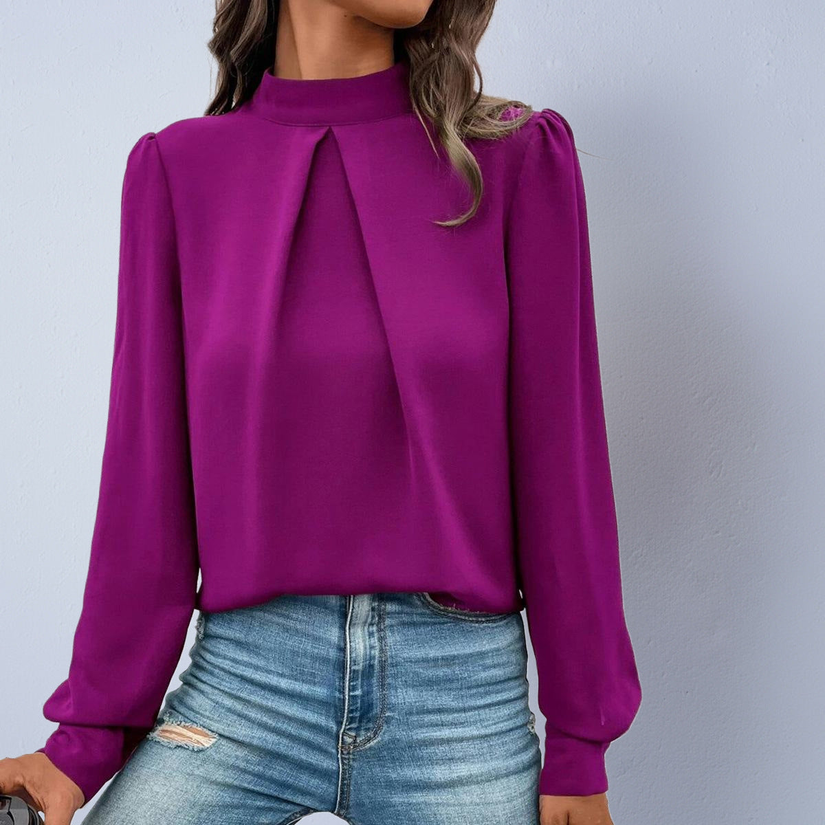 Women's Satin Fashion Long-Sleeve Blouse