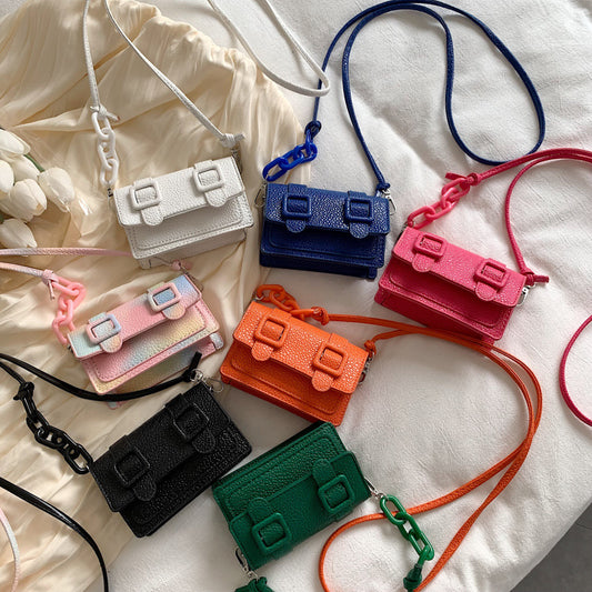 Fashion Color Contrast Blooming Shoulder Crossbody Small Square Bag
