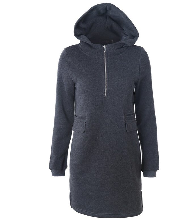 Women's Hooded Zip-Up Sweatshirt Dress Eva Jonsson
