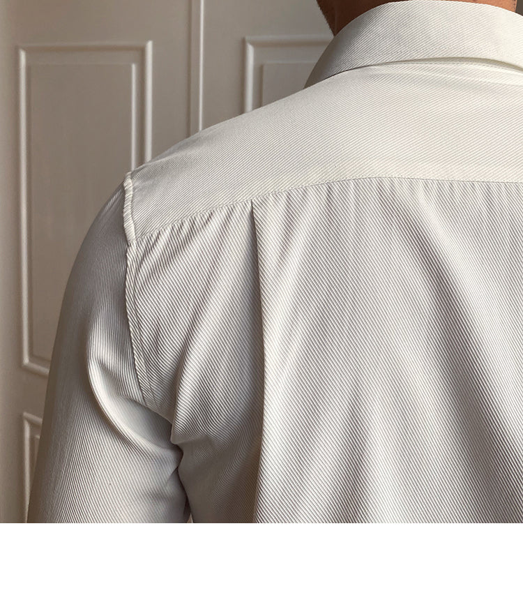Men's Business Large Pointed Collar Slim-fit Long-sleeved Shirt