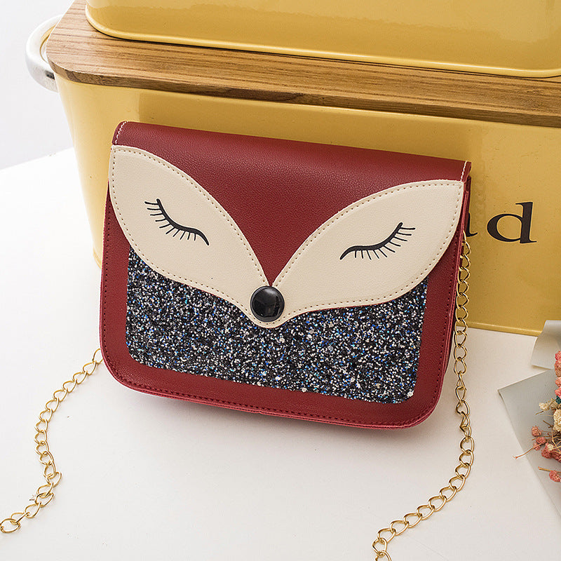 Fashion Contrast Sequins Small Square Bag Lady