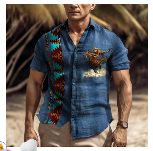 Fashion Personality 3D Digital Printing Men's Shirt