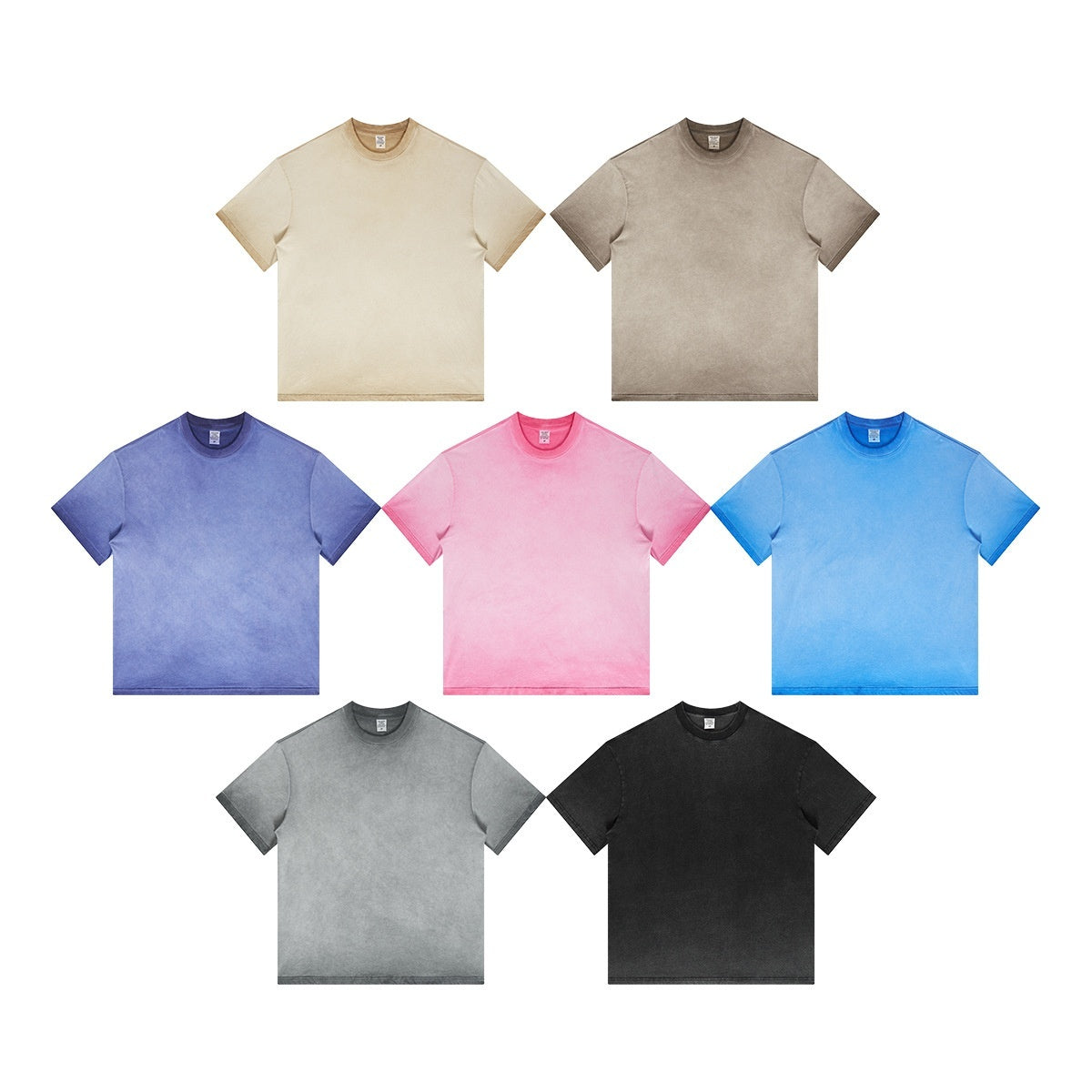 Retro Dopamine Round Neck Cotton Short Sleeve