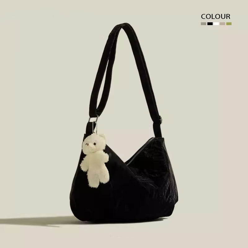 New Mori Style All-match Commute High-grade Velvet Large Capacity Lightweight Tote Bag