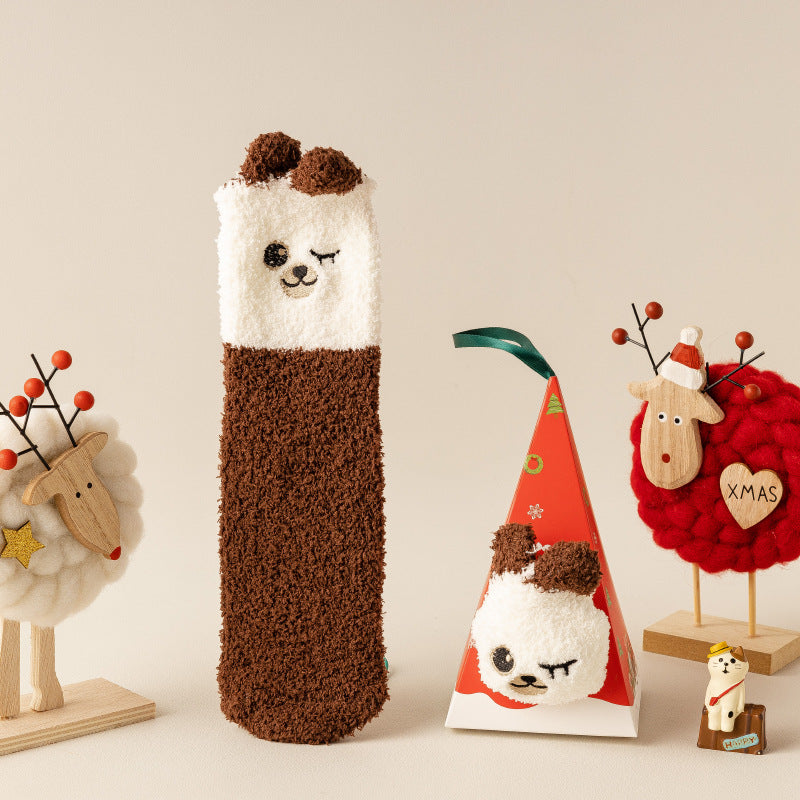 Three-dimensional Cartoon Soft Home Floor Socks In The Tube