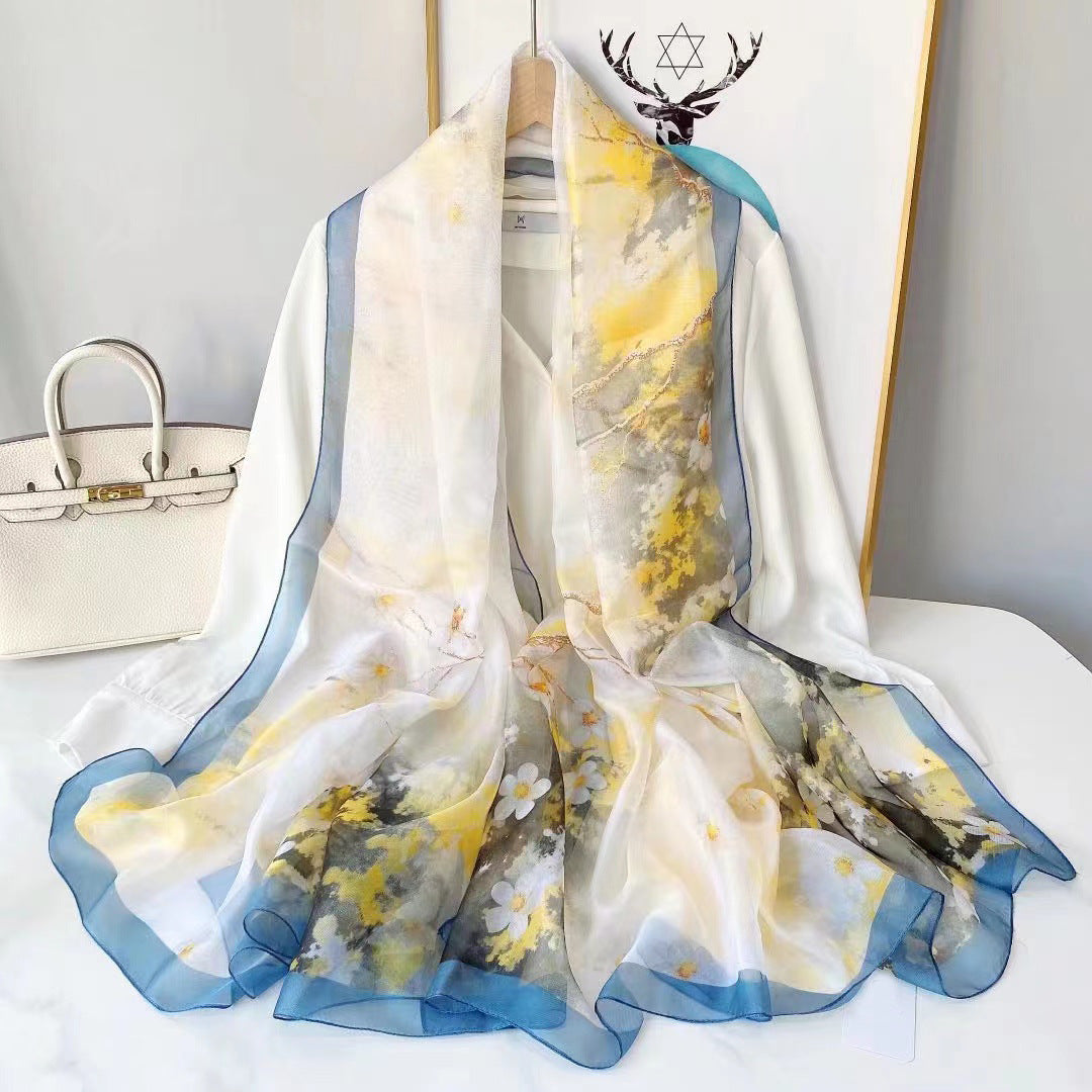 Yourou China Rose Printed Scarf