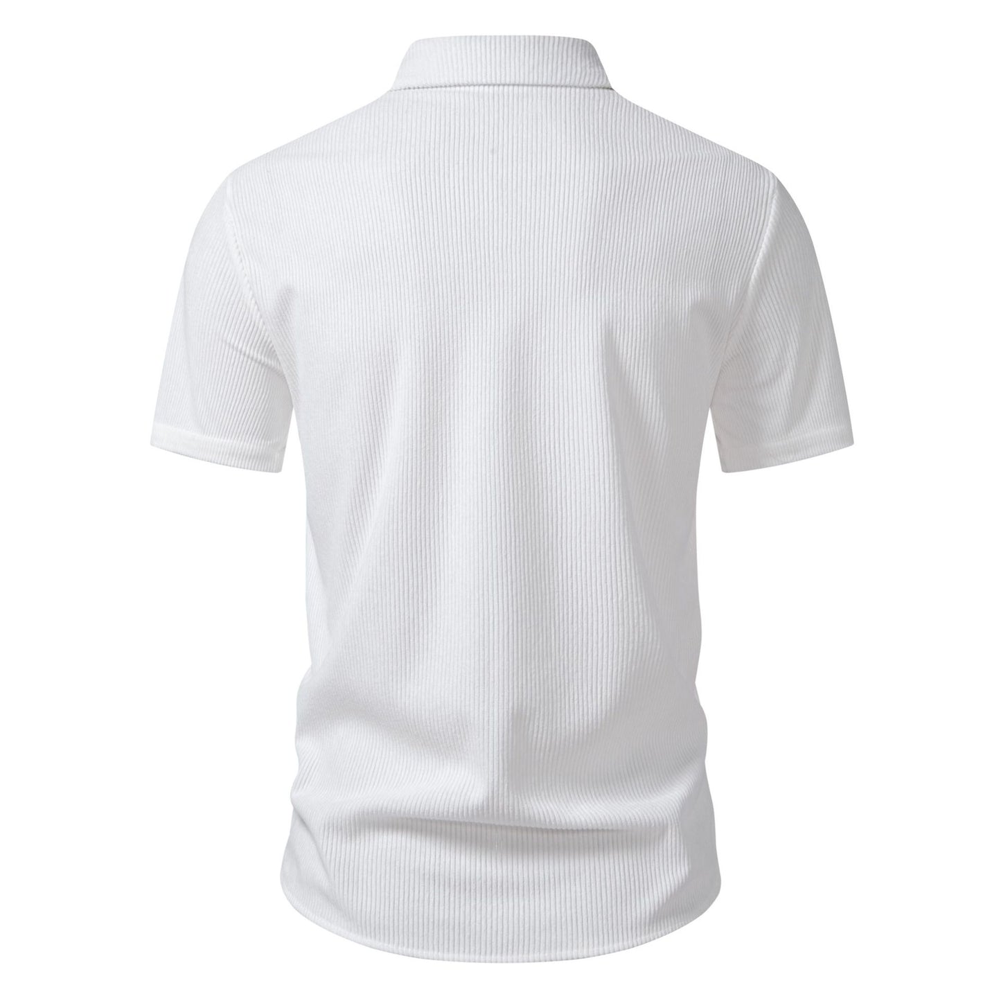 Casual Short-sleeve Corduroy Open-front Shirt Men's Beach Short-sleeve Shirt