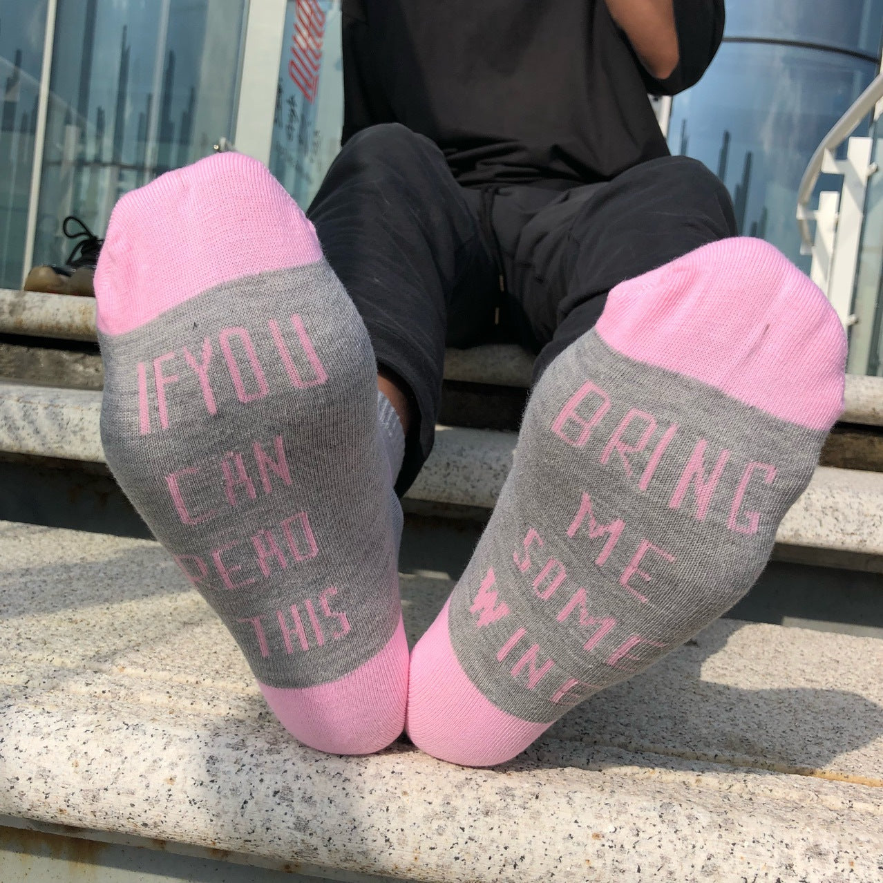 Three-bar Trendy Socks Trend Letter Cotton Tube Socks