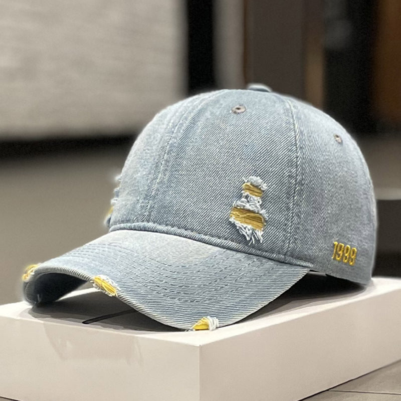 Women's Fashion Versatile Denim Do Old Broken Baseball Hat