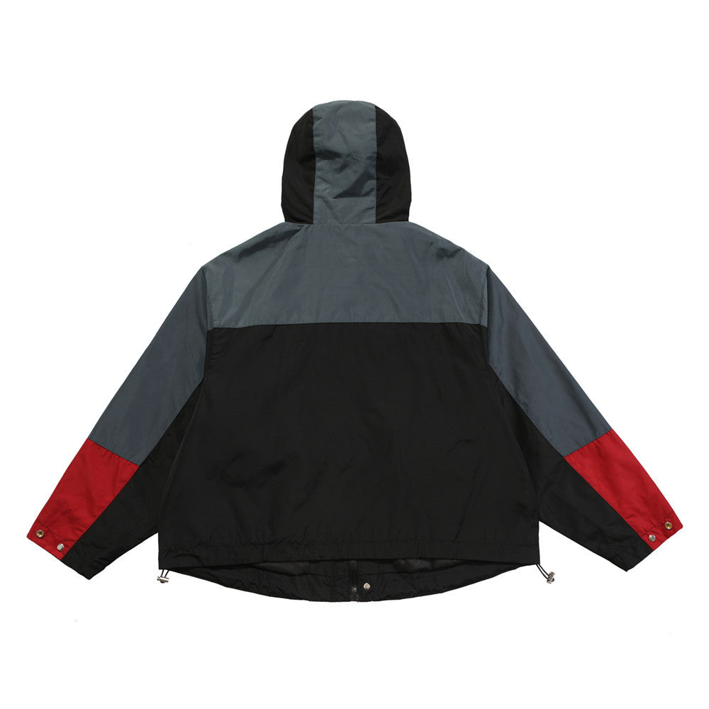 Men's Functional Contrast Color Stitching Hooded Jacket