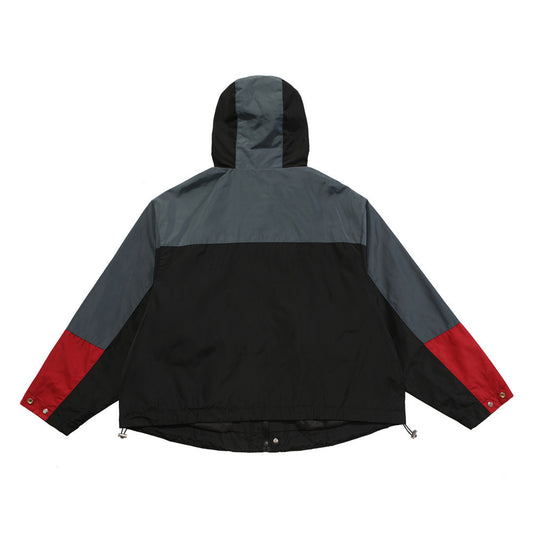 Men's Functional Contrast Color Stitching Hooded Jacket