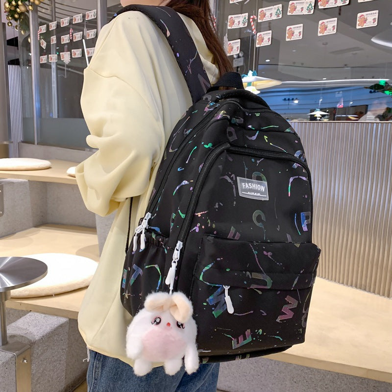 New Backpack Simple Fashion Letters Large Capacity Casual Computer Bag