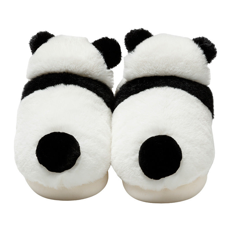 Winter Three-dimensional Panda Fleece-lined Thickened Cotton Slippers