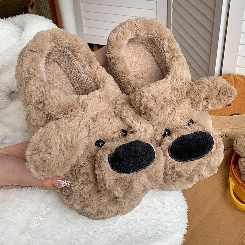 Cute Warm Nose Dog Shoes Room Non Slip Cotton Slippers