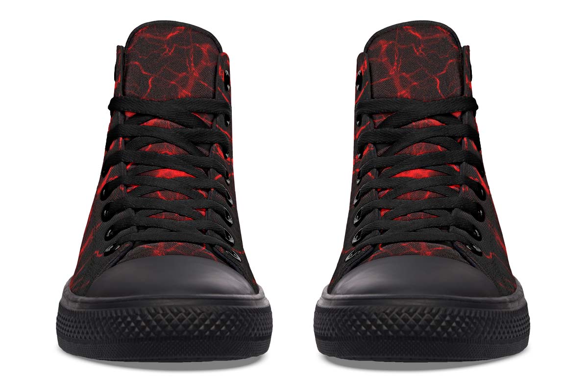 Men's And Women's Fashion Color Printing High-top Canvas Shoes